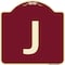 Signmission Designer Series Sign W/ Letter J, Burgundy Heavy-Gauge Aluminum Sign, 18" x 18", BU-1818-22946 A-DES-BU-1818-22946 - alternate 1